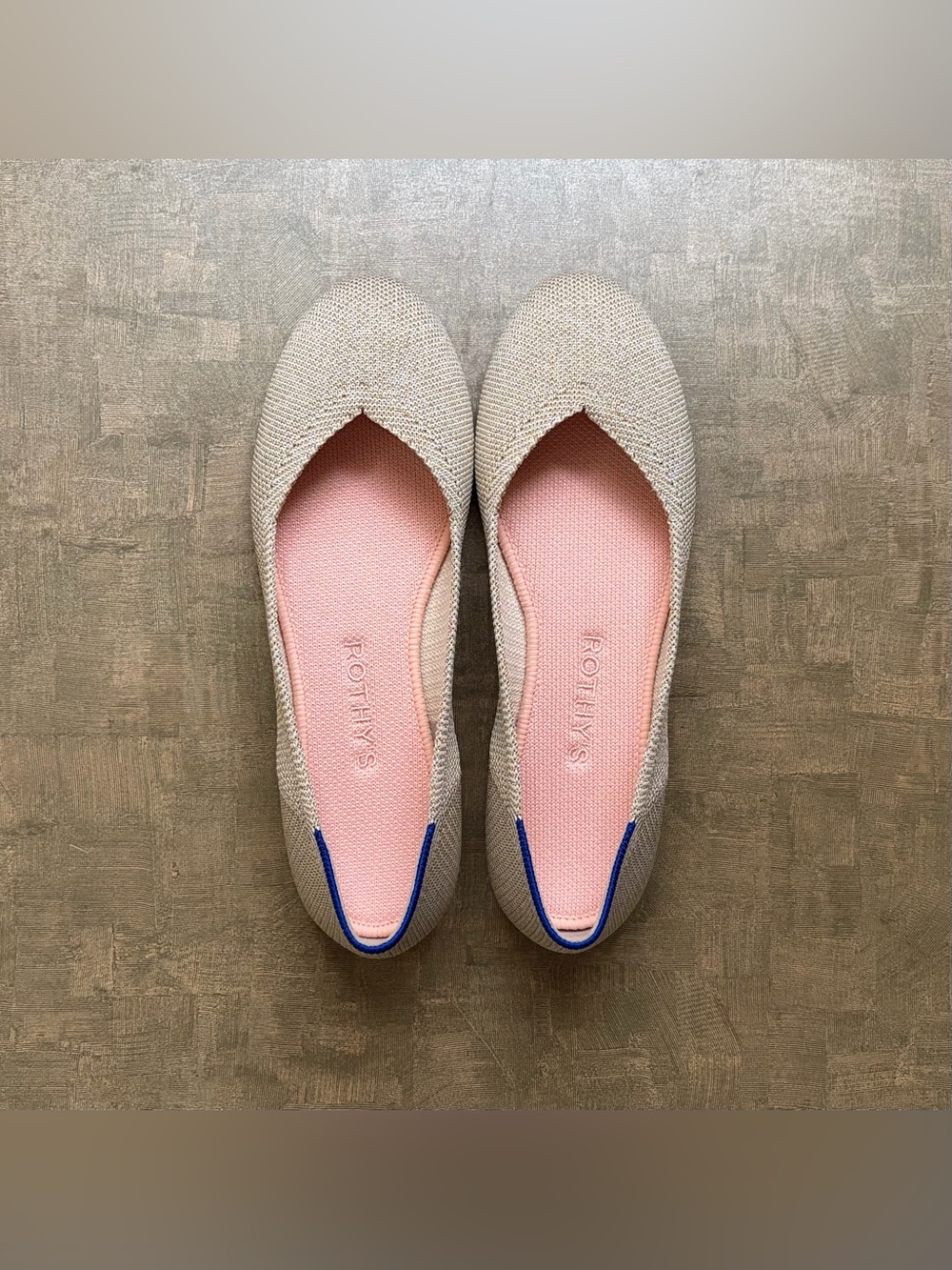Rothy’s The Flat | Light Gold Platinum Metallic | Size 6